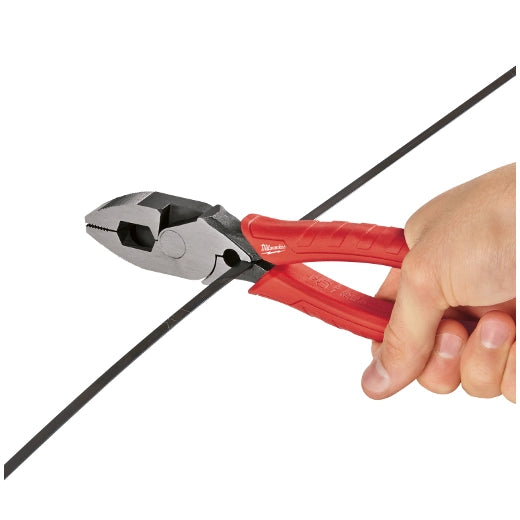 Milwaukee 48-22-6100 9-Inch High Leverage Lineman's Pliers with Crimper in use