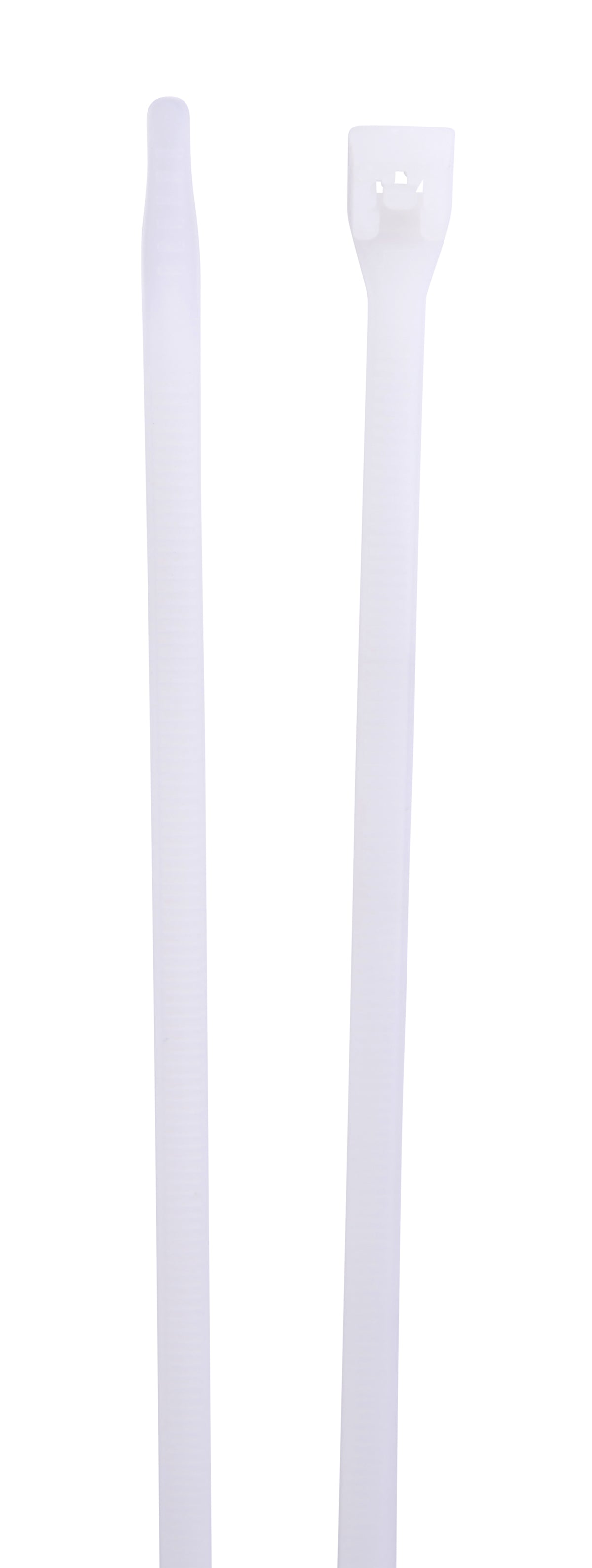 Gardner Bender 46-308 cable tie head and tip, close-up