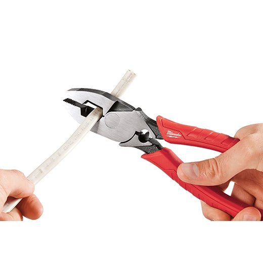 Milwaukee 48-22-6100 9-Inch High Leverage Lineman's Pliers with Crimper in use