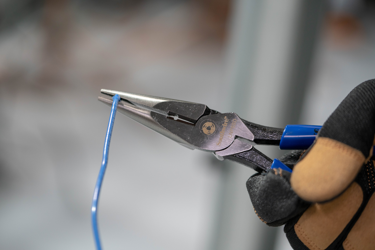 Southwire LNP8SD 8-Inch Long Nose Pliers in use